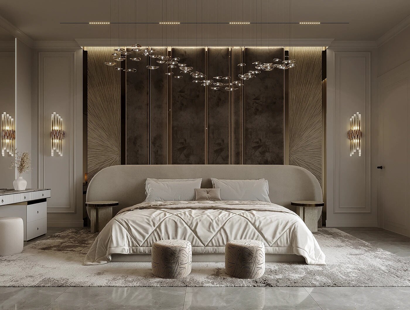 Mẫu 17: Gợi ý bố trí phòng ngủ 12m2 theo phong cách Luxury