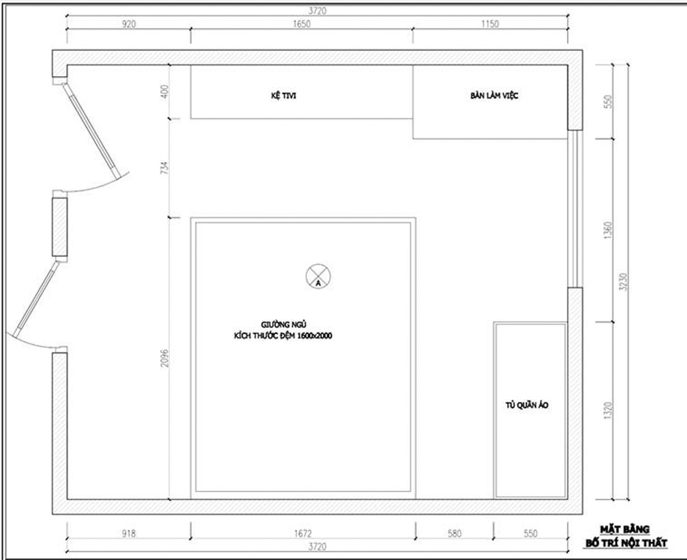 Phòng ngủ master 12m2 đẹp đẳng cấp