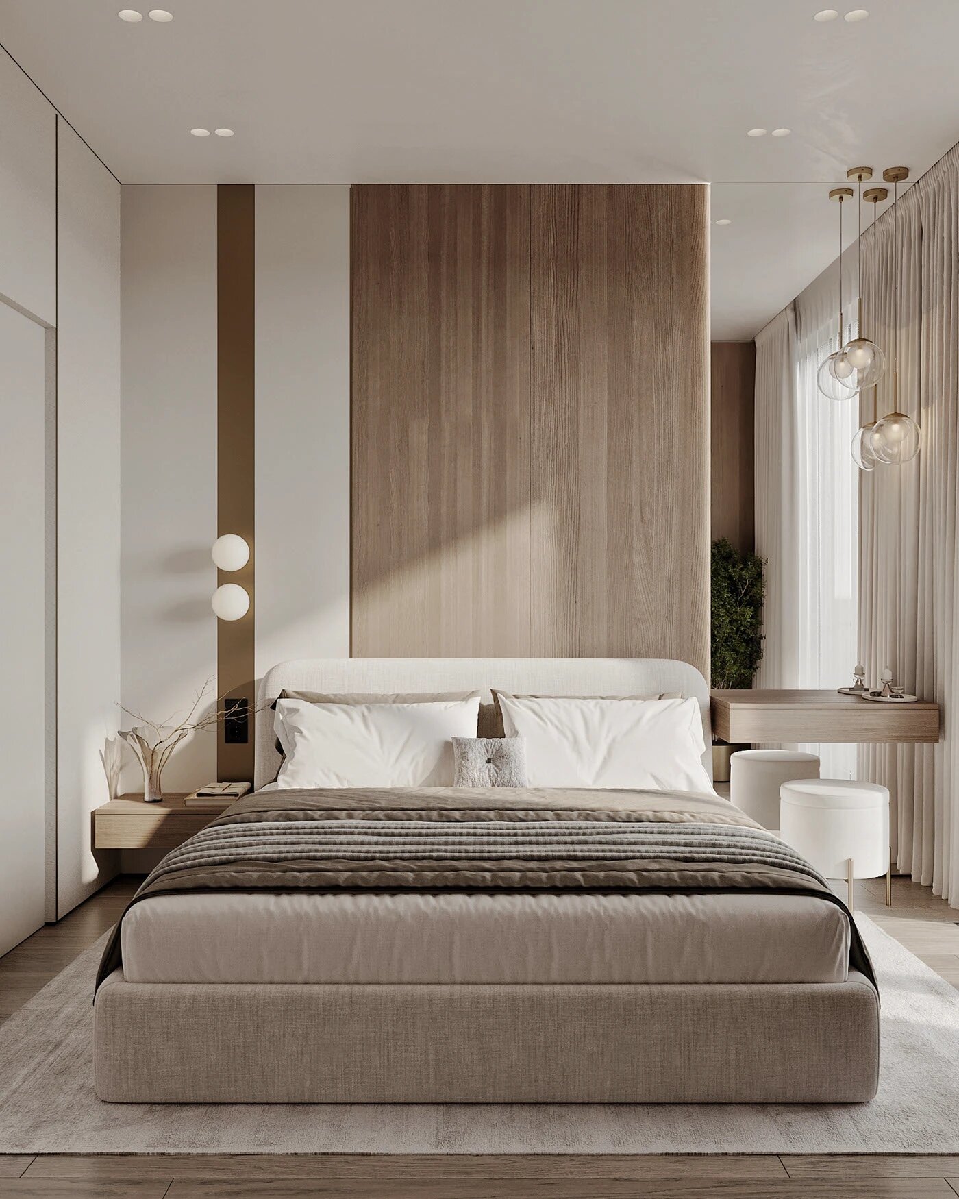 Sử dụng nội thất gỗ công nghiệp cho phòng ngủ 12m2