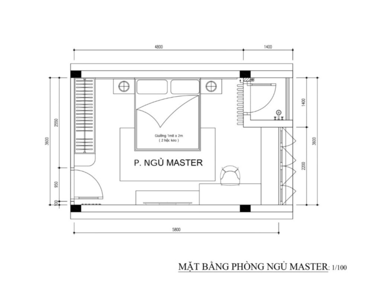 Cách bố trí phòng ngủ 12m2 hiện đại
