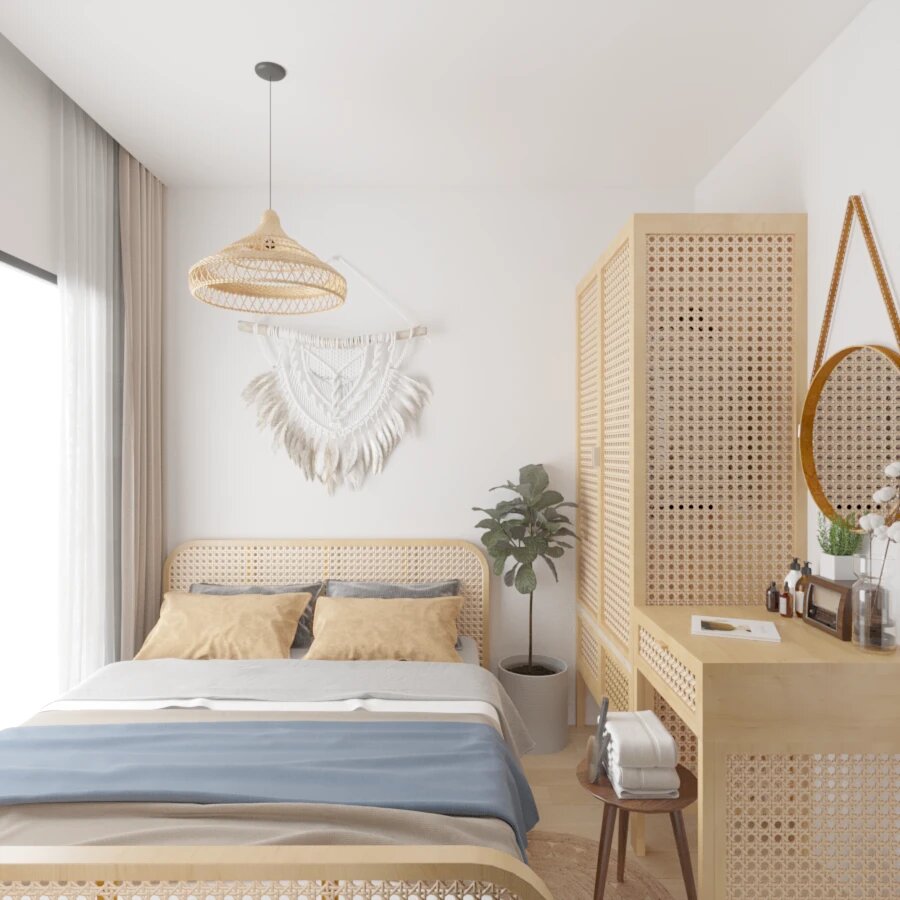 Decor phòng ngủ 9m2 kết hợp ánh sáng tự nhiên