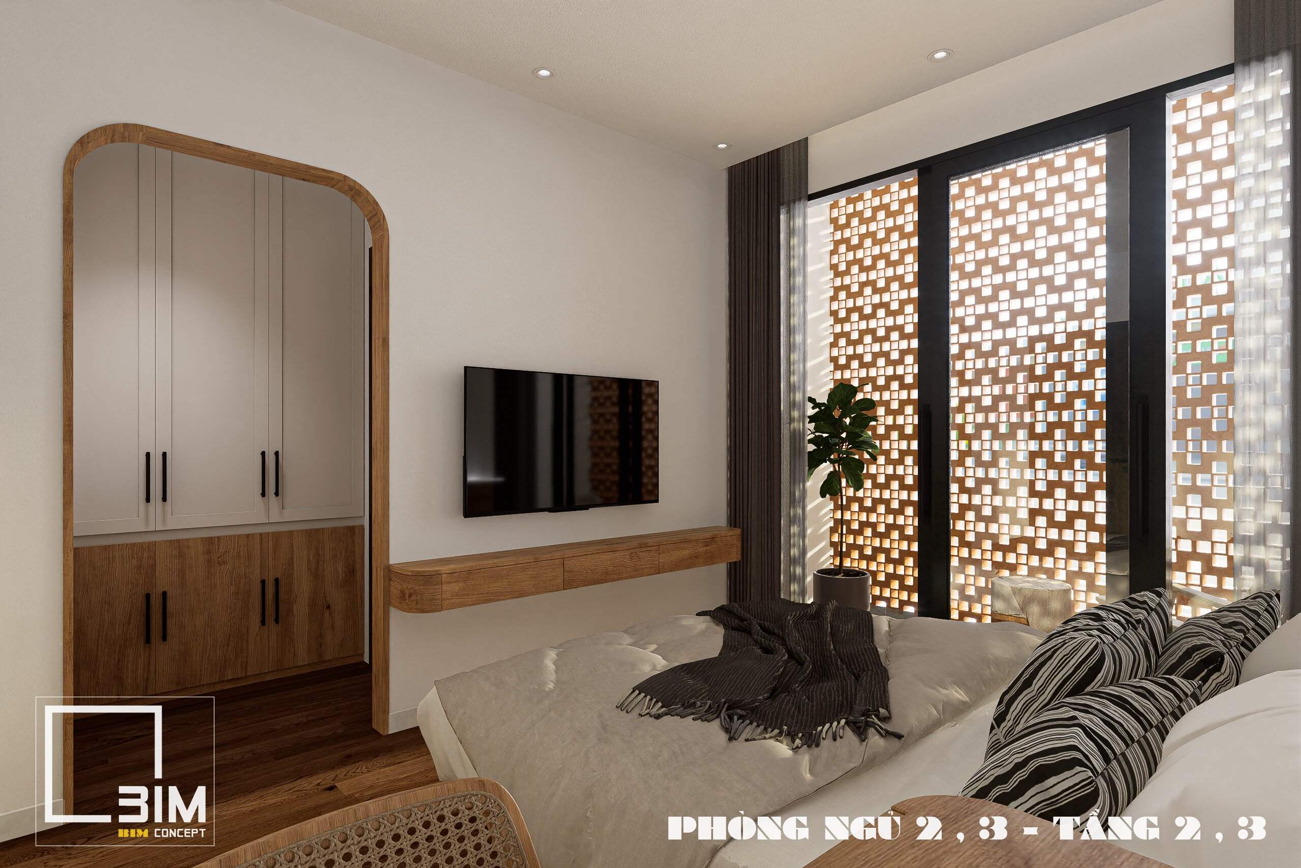 Đường nét thiết kế tinh tế, hài hòa cho phòng ngủ 03