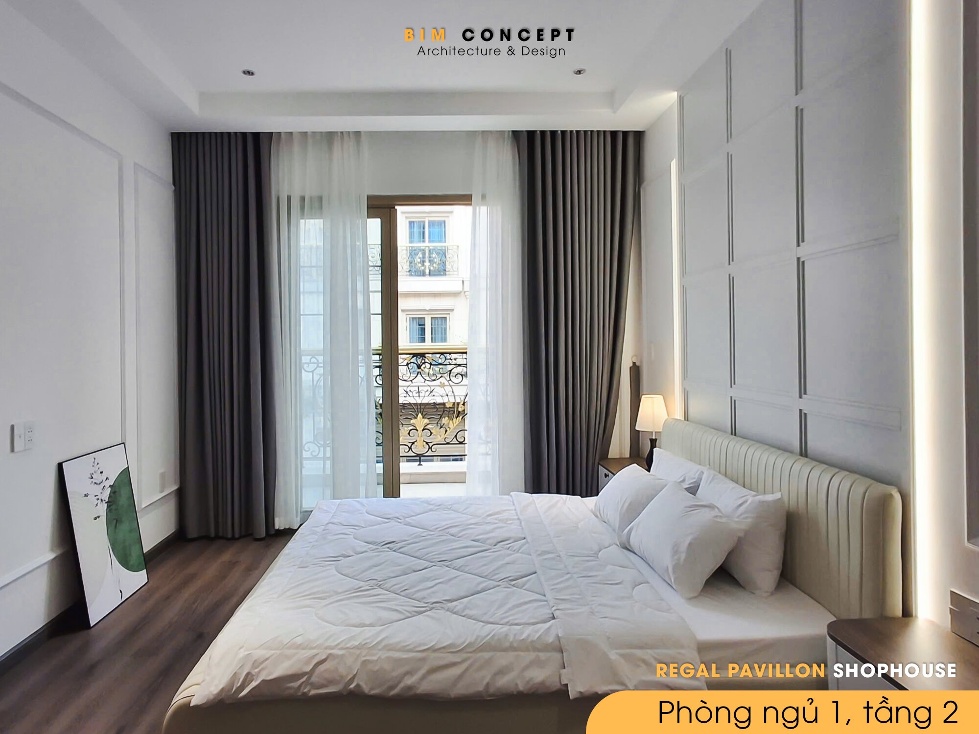 Gam màu trắng tinh tế giúp tăng sự trang nhã cho phòng ngủ 01
