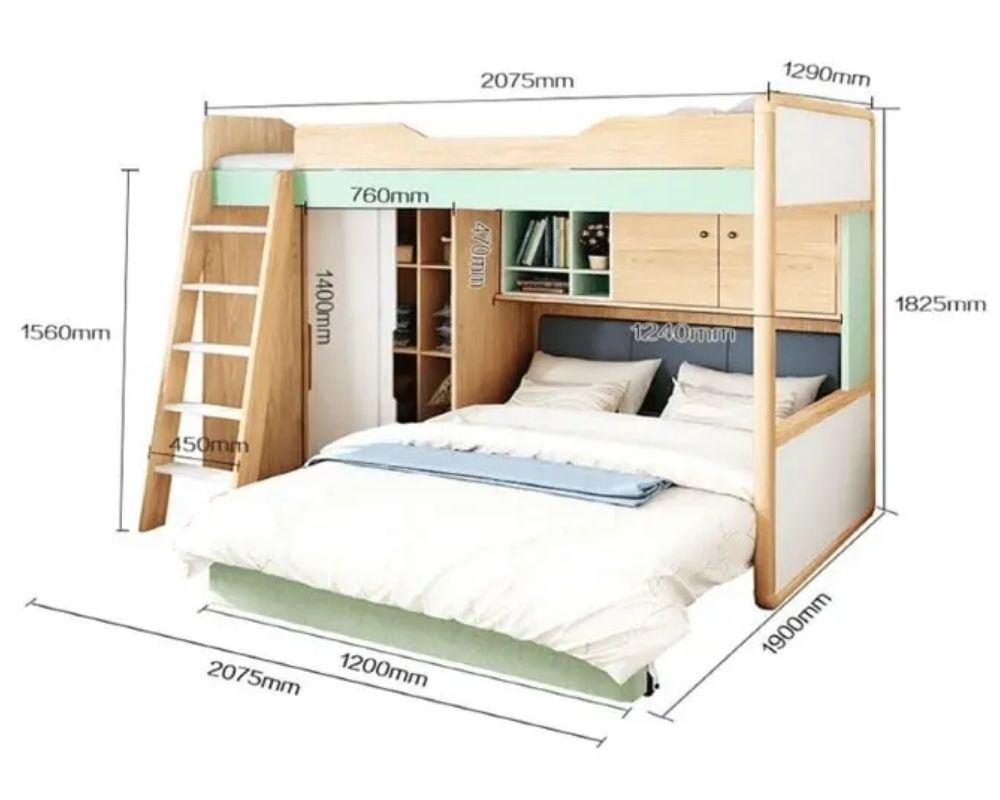 Kích thước giường tầng cho người lớn