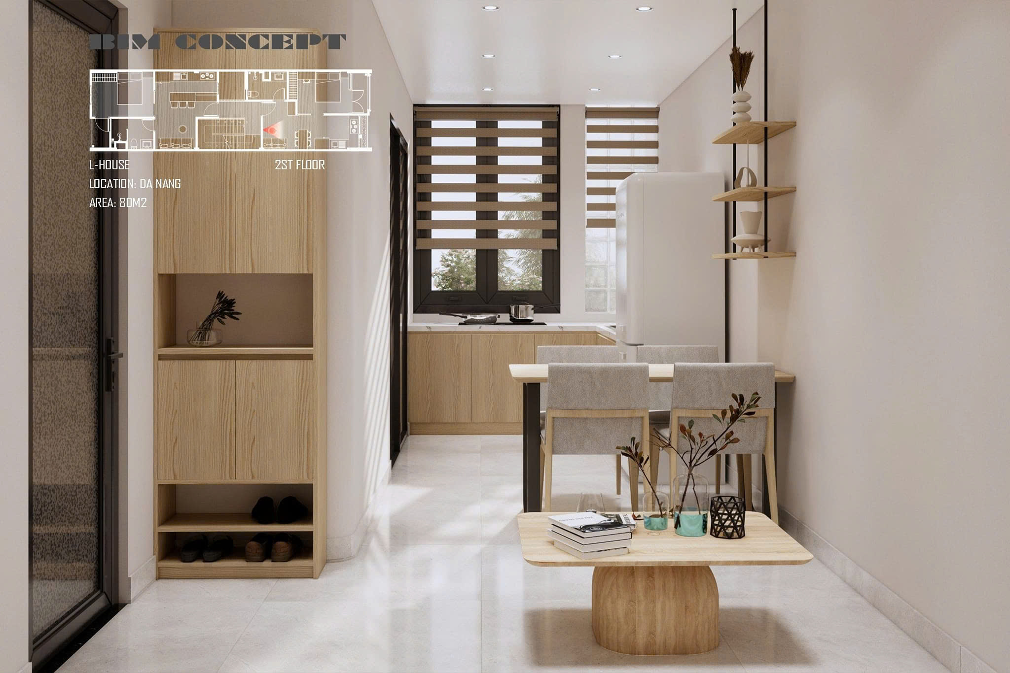 Không gian ăn uống hiện đại kết nối hài hòa khu vực chung
