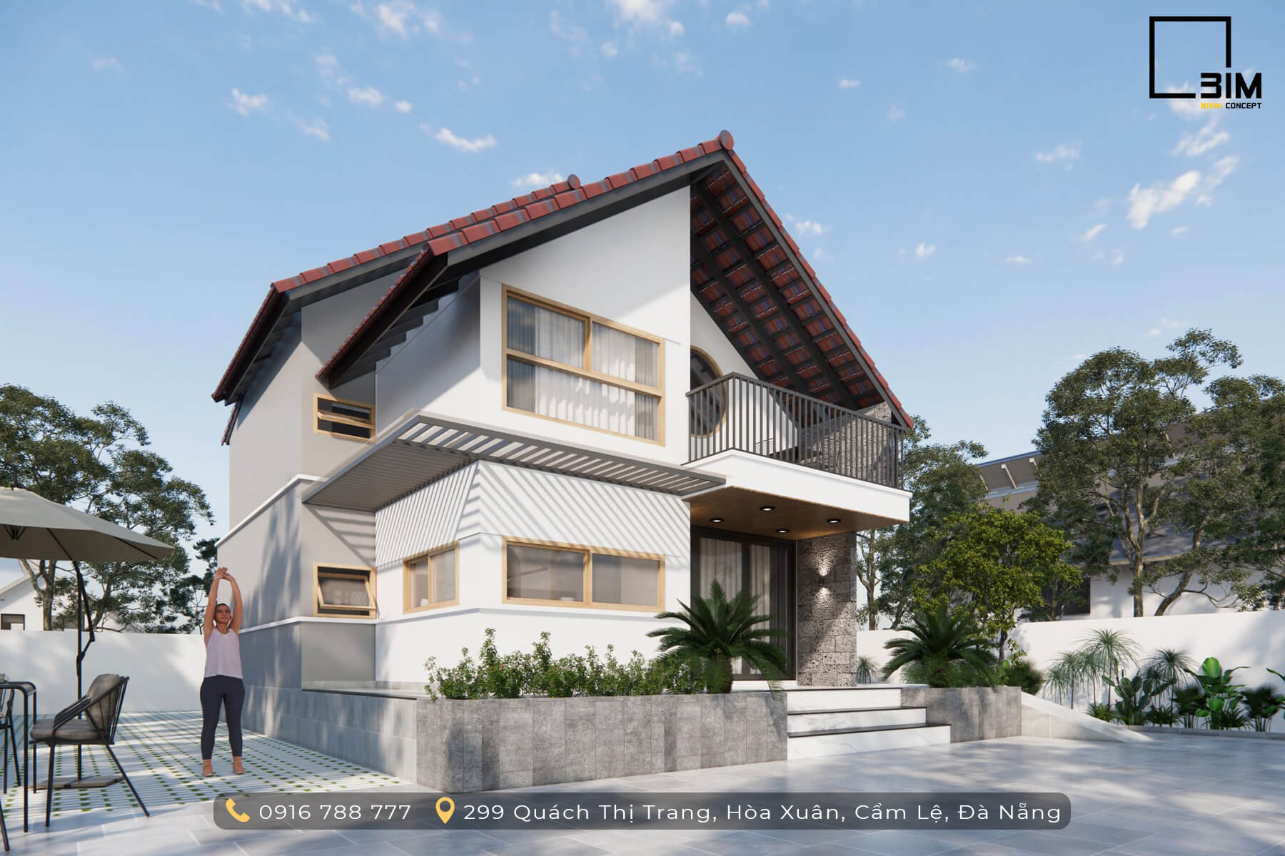Kiến trúc nhà cấp 4 gác lửng hài hòa thiên nhiên