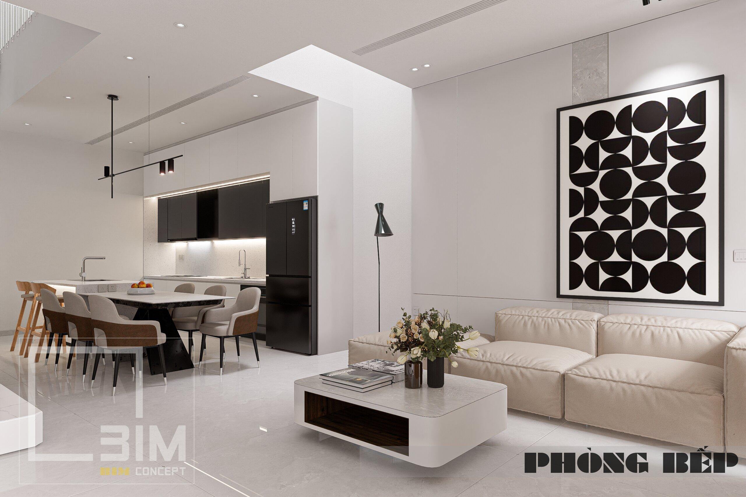 Mẫu nội thất phòng khách cho nhà phố hiện đại