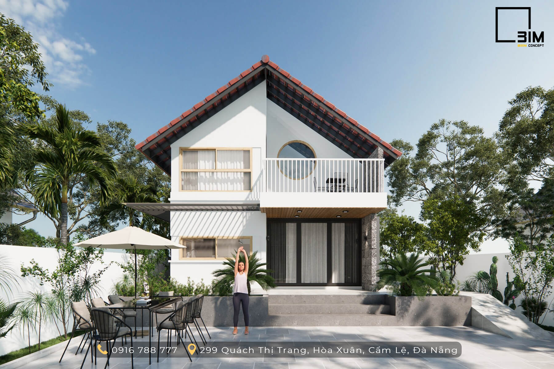 Ngoại thất nhà cấp 4 gác lửng tối giản đẹp mắt