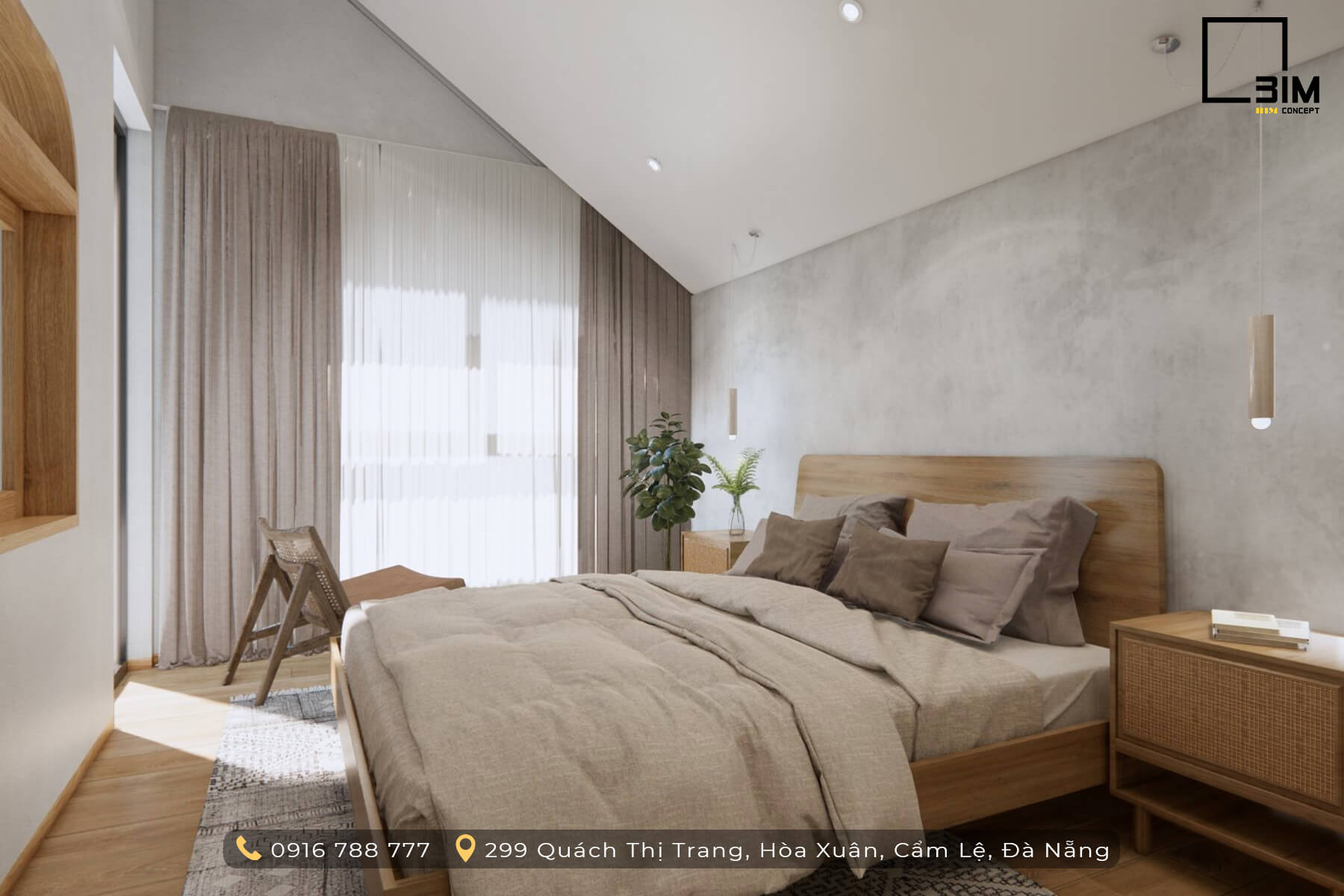 Nội thất phòng ngủ tinh tế nhà cấp 4 gác lửng