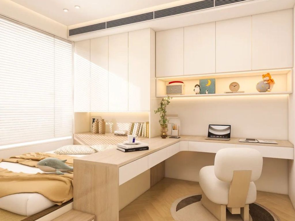 Nội thất bố trí trong phòng ngủ rất thông minh và tối ưu diện tích tối đa.