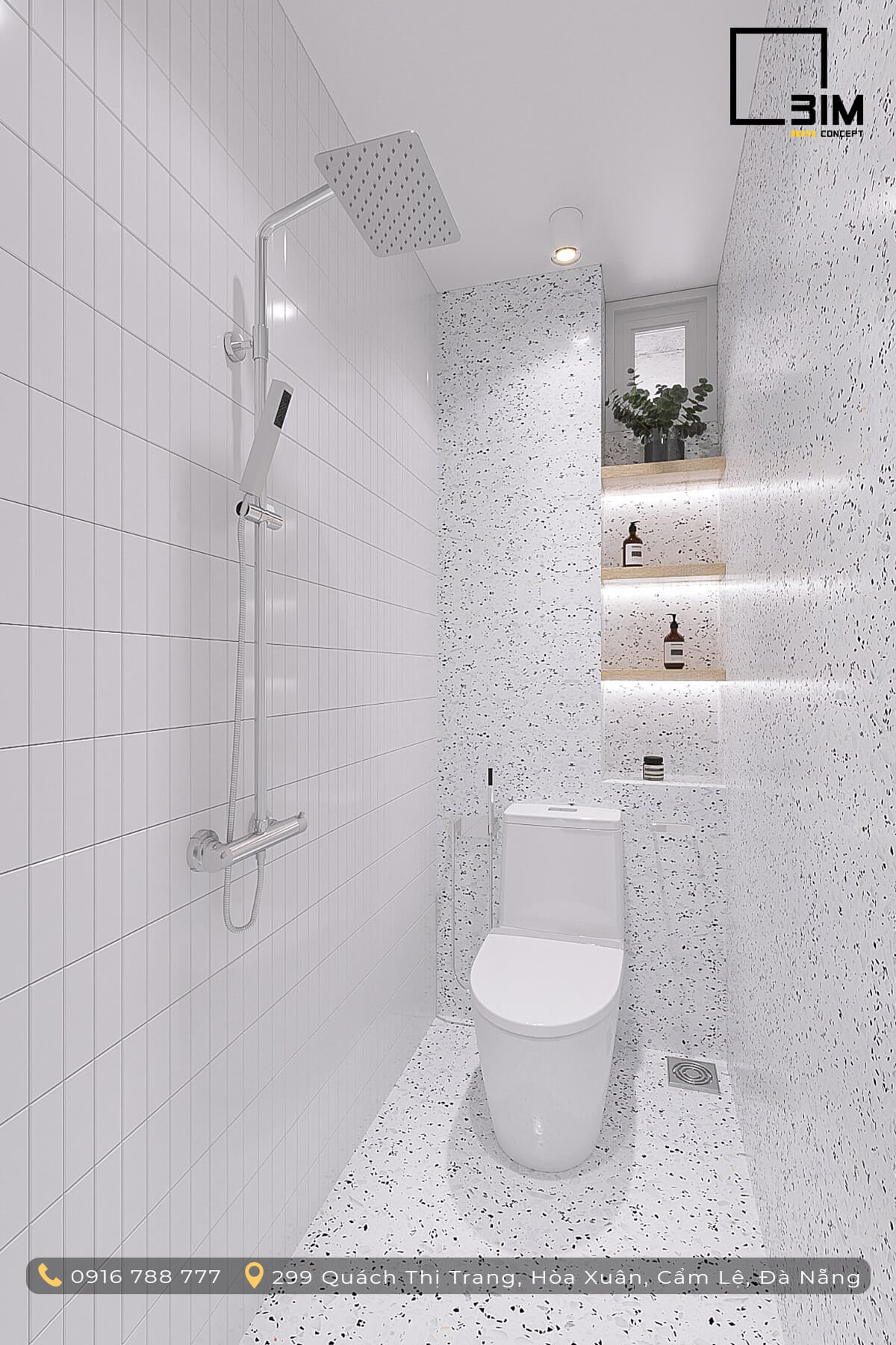Ốp gạch đá cao cấp, an toàn cho nhà vệ sinh