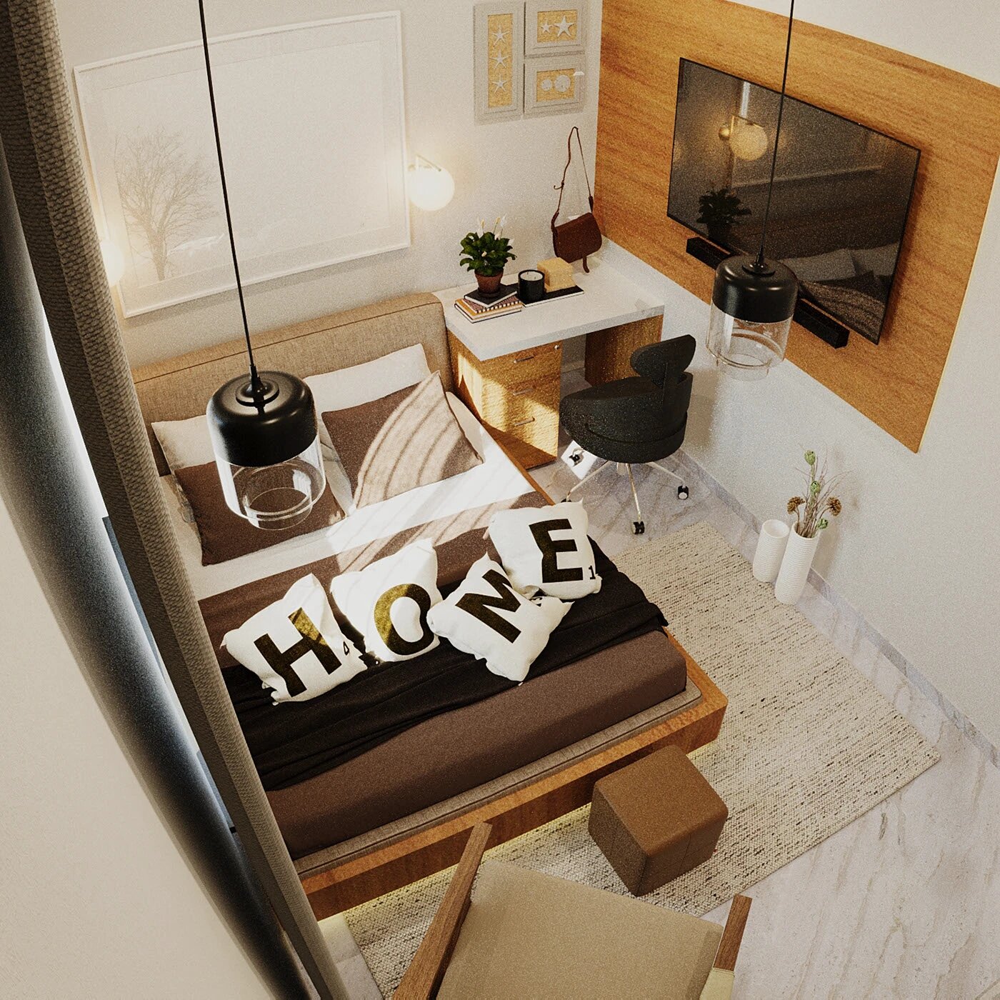 Thiết kế phòng ngủ 4m2 theo phong cách tối giản