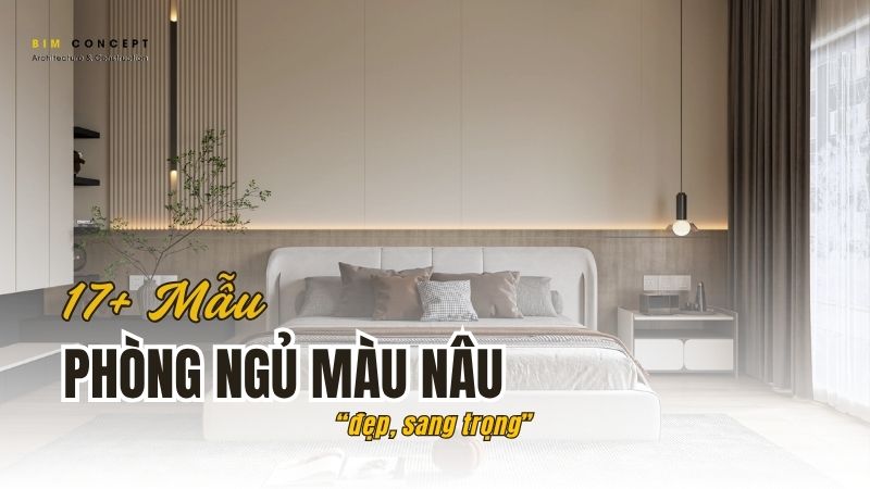 Phòng ngủ màu nâu đẹp, sang trọng.