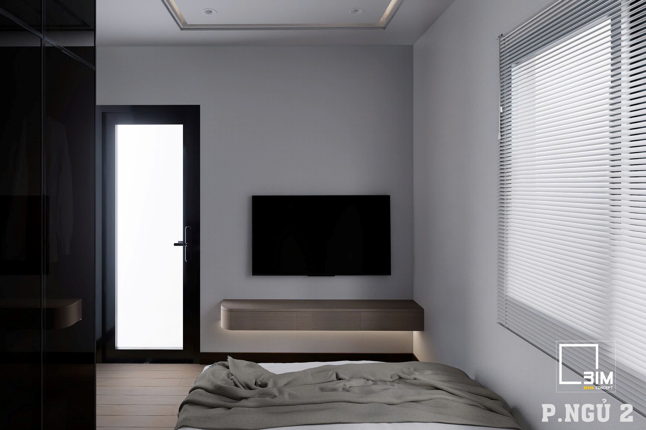 Phòng ngủ nhà cấp 4 gác lửng hiện đại