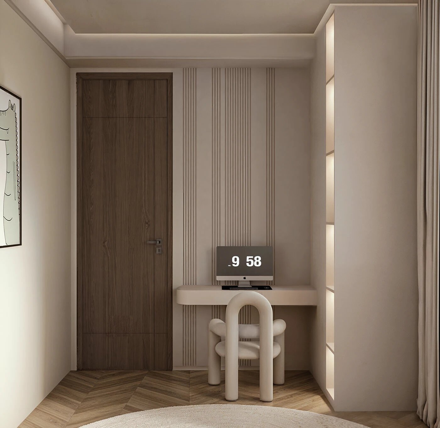 Decor phòng ngủ 9m2 với màu sắc nhẹ nhàng