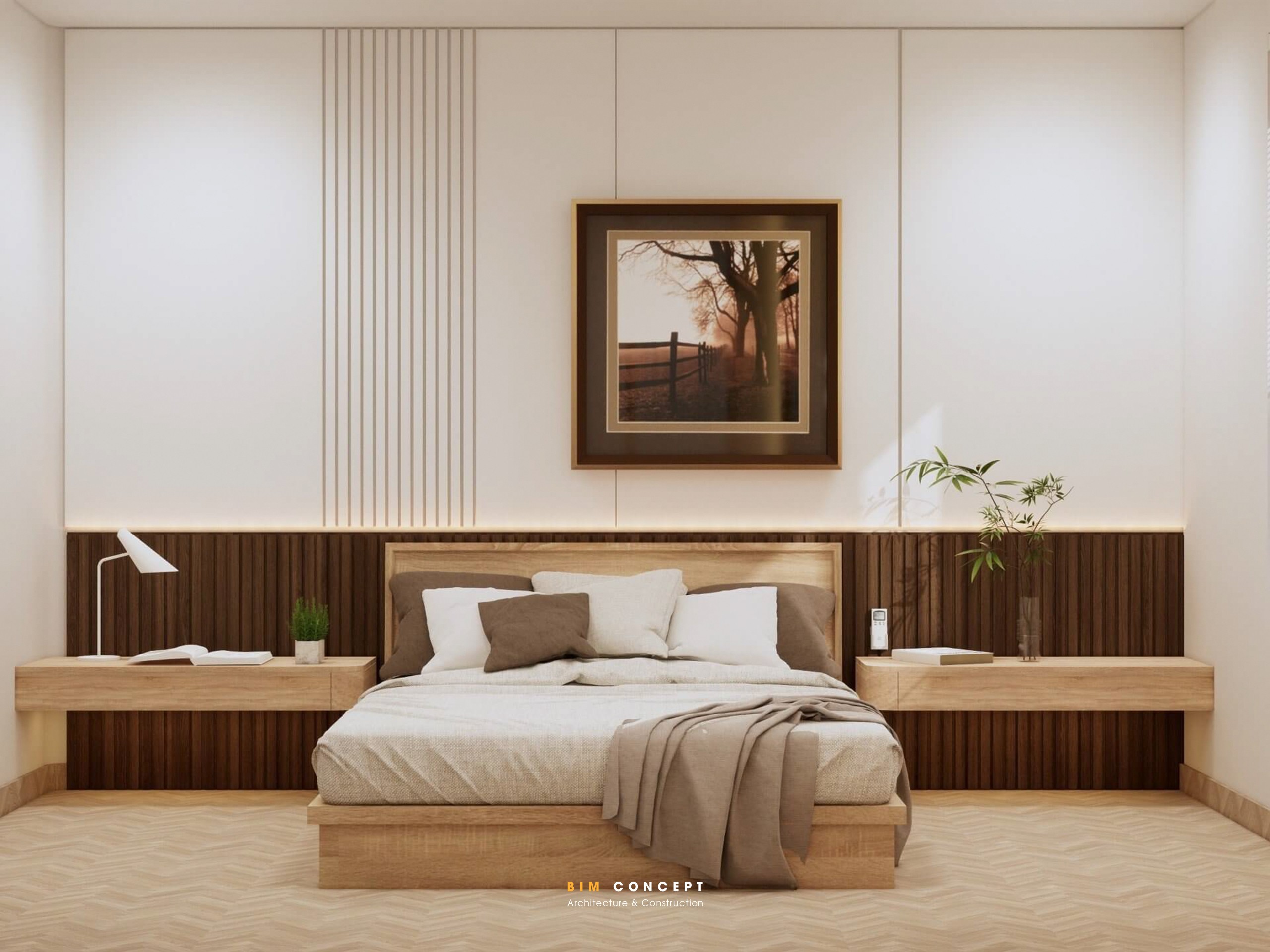 Phòng ngủ thoáng đãng của nhà cấp 4 mái thái
