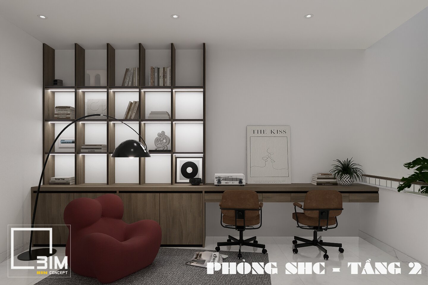 Phòng sinh hoạt chung trong nhà phố 3 tầng hiện đại