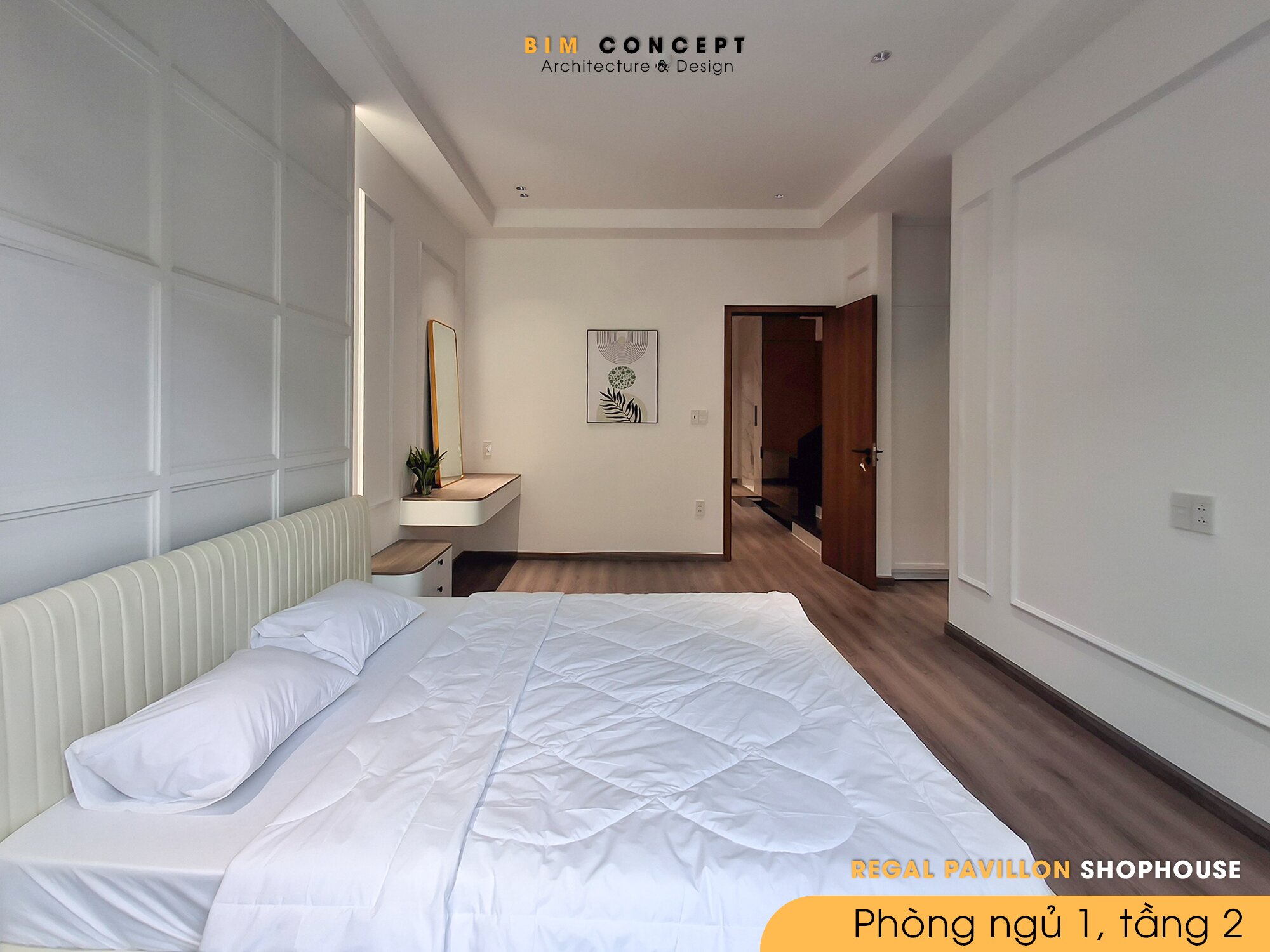 Thi công nội thất phòng ngủ 01 tầng 02 hiện đại, tiện nghi