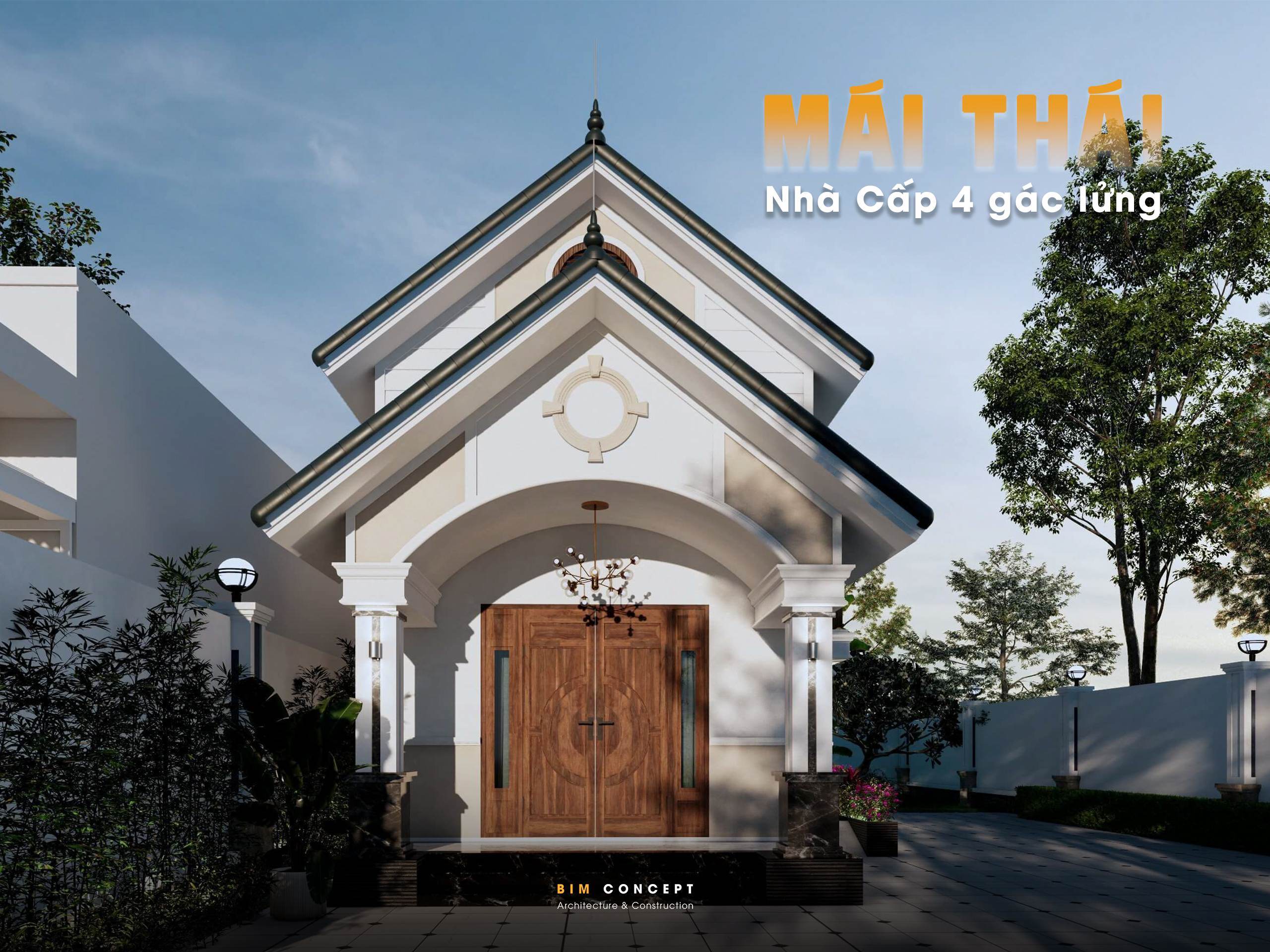 Thiết kế ngoại thất nhà cấp 4 mái thái