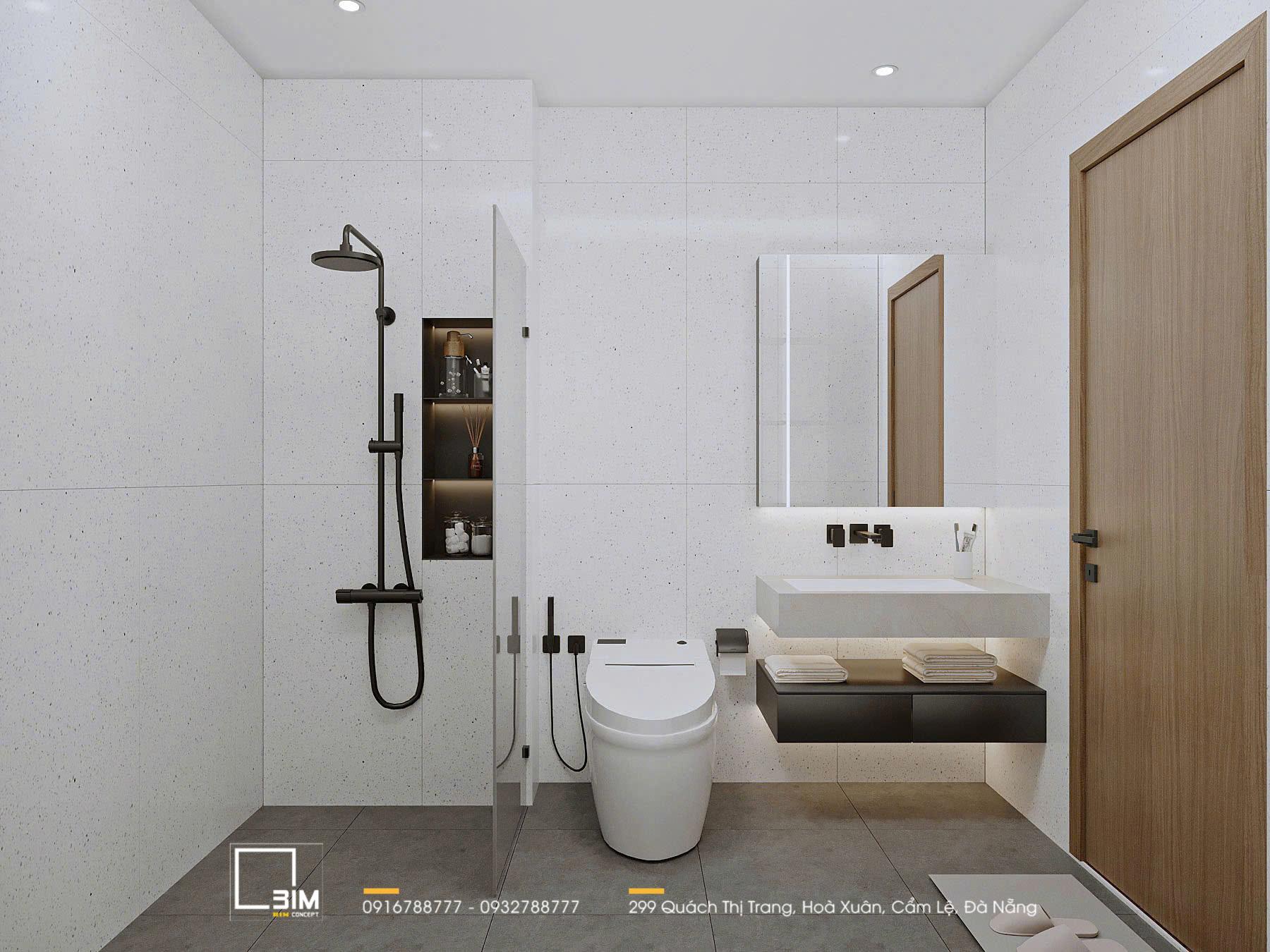 Thiết kế nội thất phòng vệ sinh tiện nghi