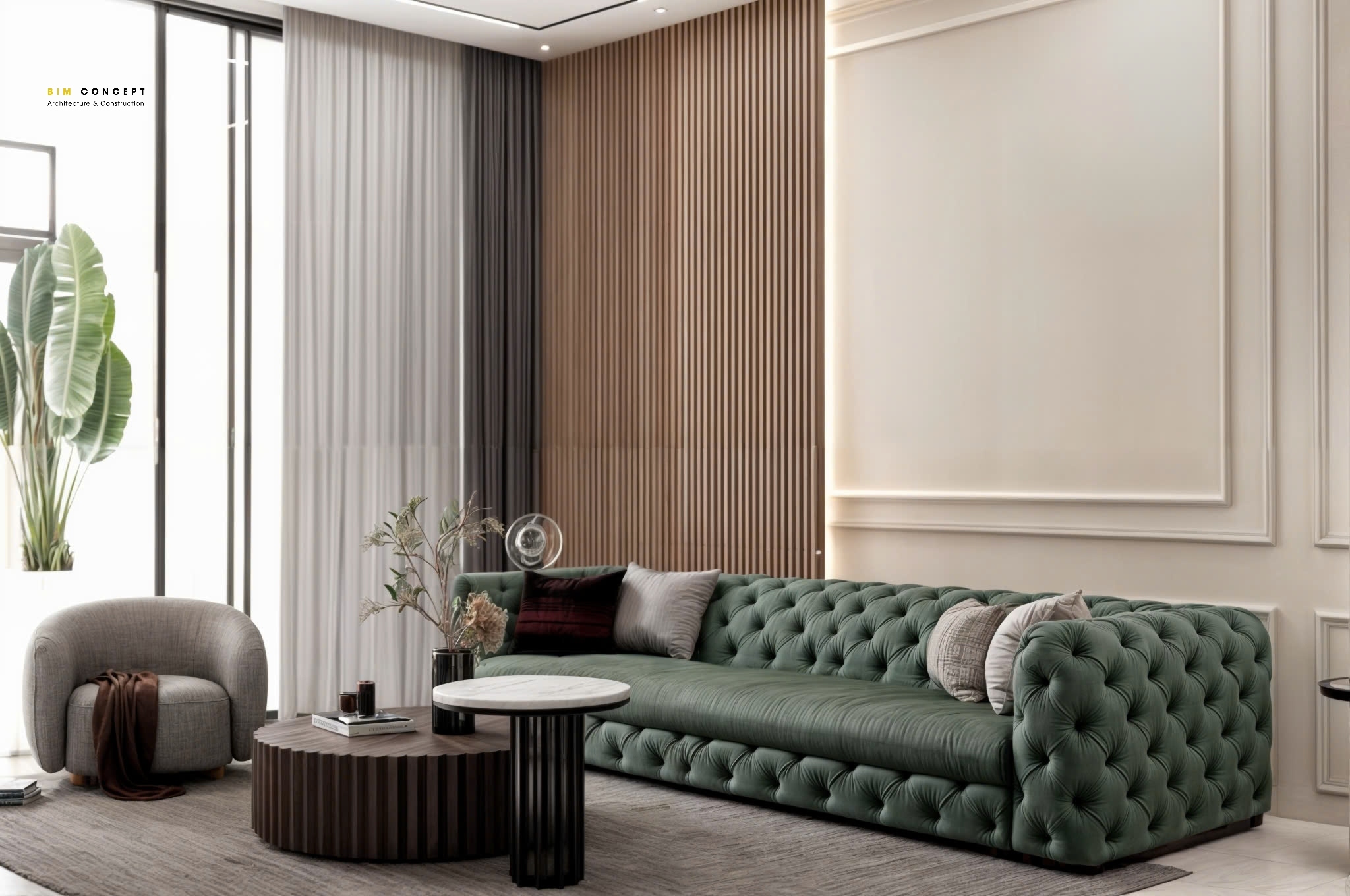 Sofa hiện đại màu be mang lại cảm giác sang trọng