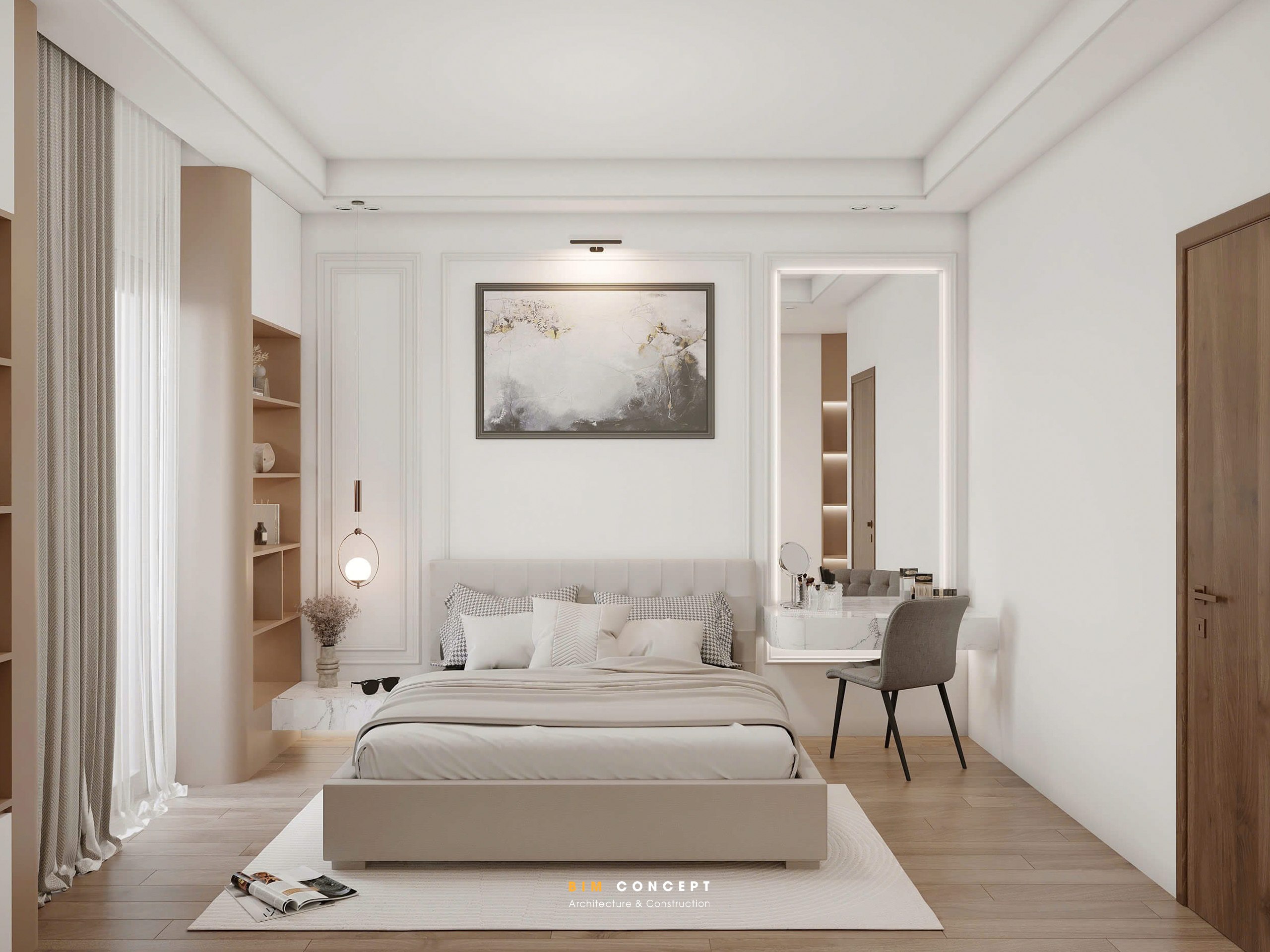 Thiết kế nội thất phòng ngủ sang trọng hiện đại