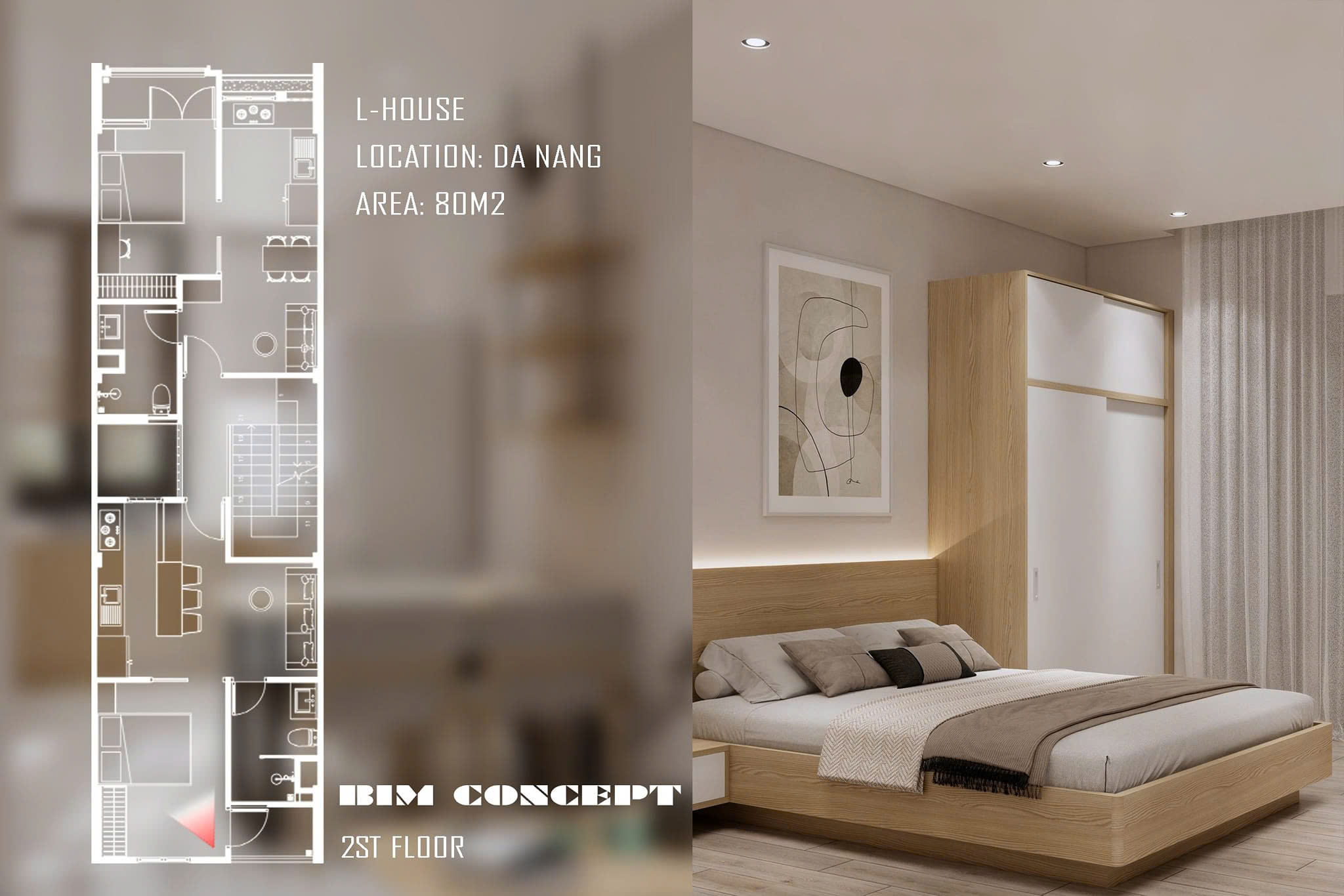 Thiết kế nội thất phòng ngủ sang trọng với tường đầu giường độc đáo