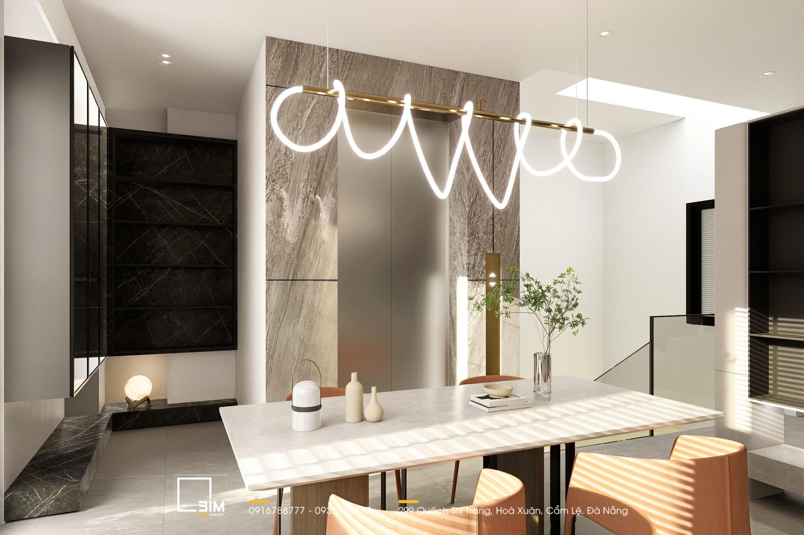 Thiết kế nội thất shophouse với không gian bếp mở, đẳng cấp