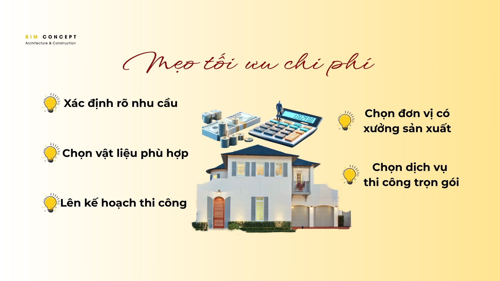 Cách tối ưu chi phí thi công nội thất