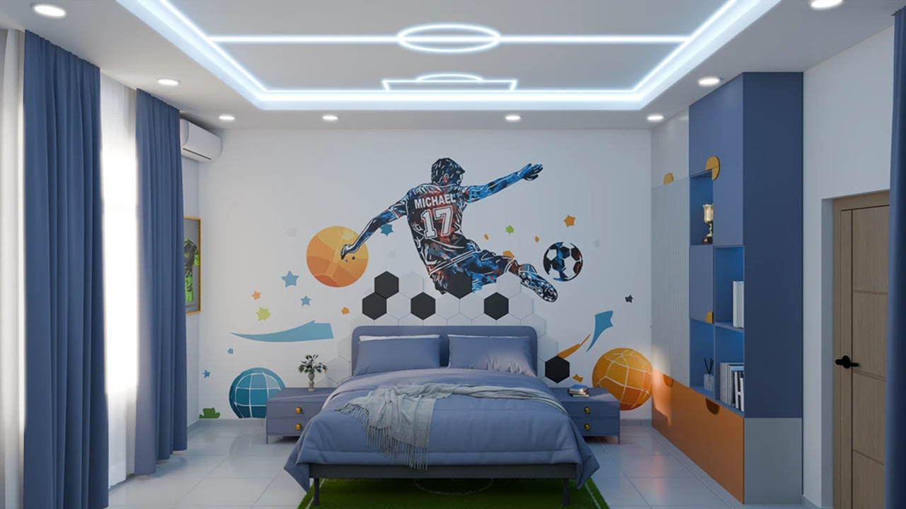 Mẫu trần thạch cao phòng ngủ nhỏ 10m2 cho bé trai
