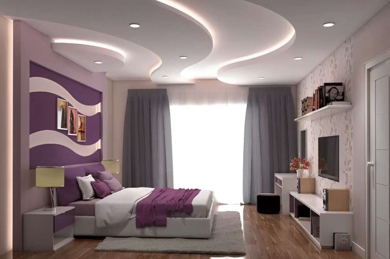 Trần thạch cao phòng ngủ nhỏ 10m2 giúp che khuyết điểm trần nhà