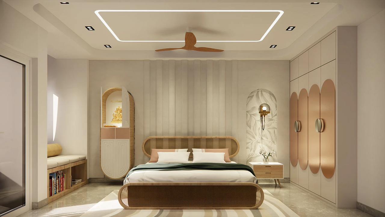 Mẫu trần thạch cao phòng ngủ nhỏ 10m2 nhẹ nhàng cho nữ