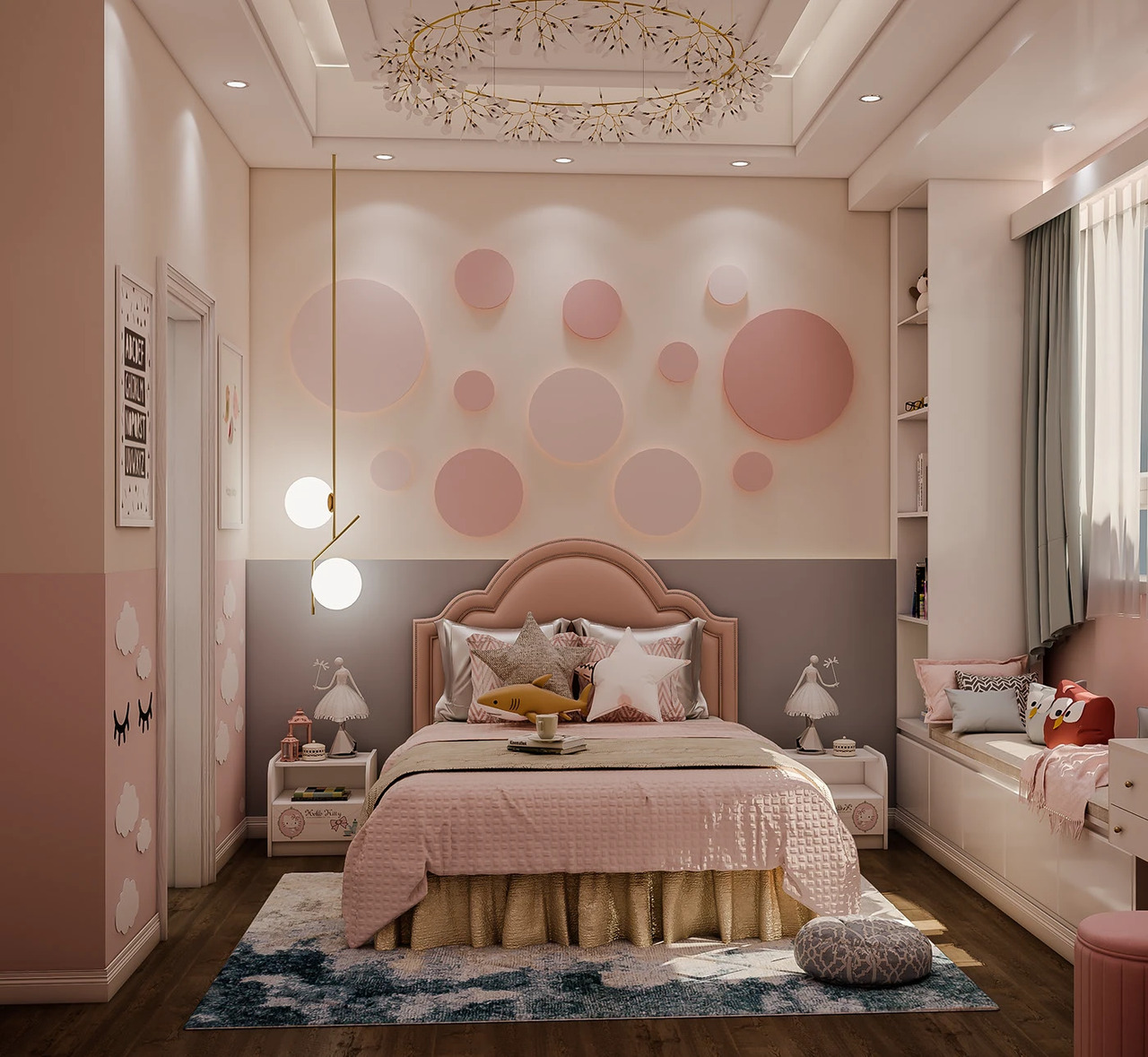 Mẫu trần thạch cao phòng ngủ nhỏ 10m2 phong cách tân cổ điển