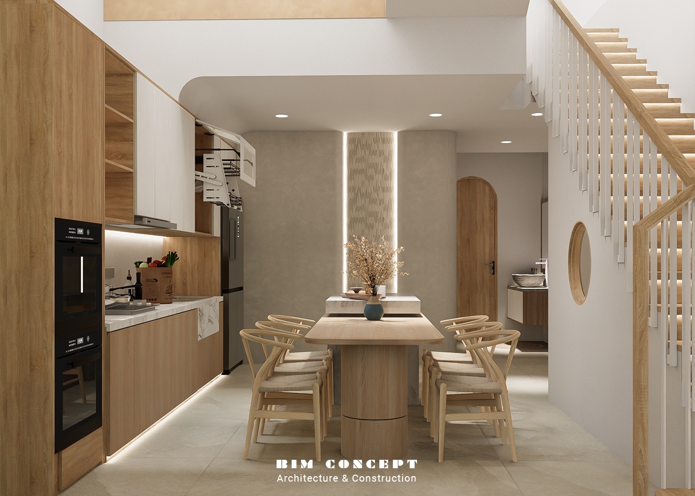 Tủ bếp sang trọng mặt đá cao cấp
