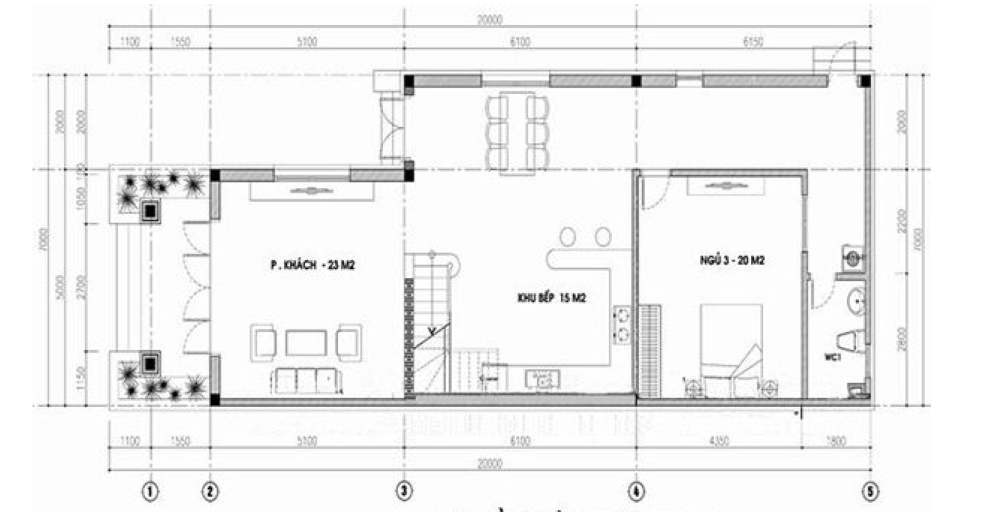 Bản vẽ nhà cấp 4 gác lửng tiện nghi tầng dưới