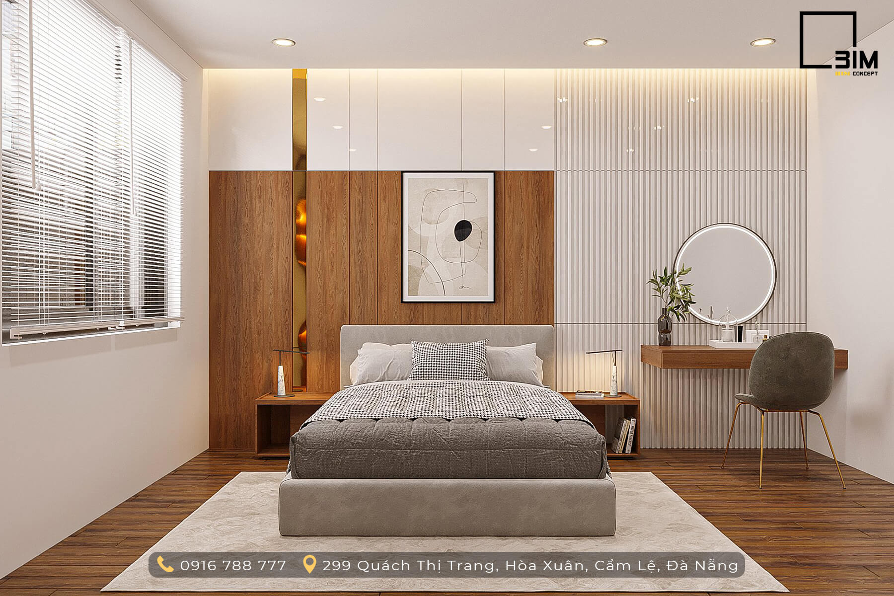 Căn phòng ngủ hiện đại và tiện nghi