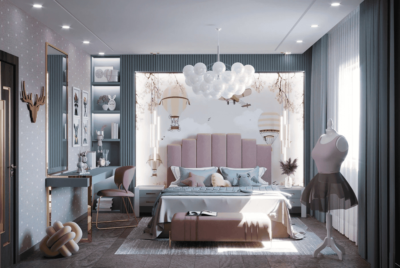 Mẫu giường công chúa cho người lớn hiện đại
