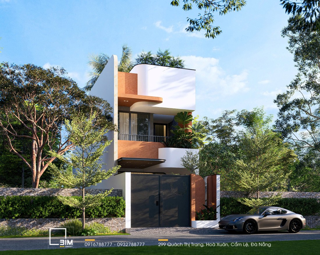 Mặt tiền nhà phố 2 tầng 1 tum 60m2 đẹp hút mắt