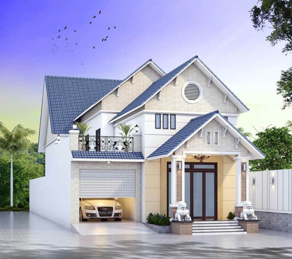 Nhà cấp 4 có tích hợp gara ô tô tiện lợi, rộng rãi