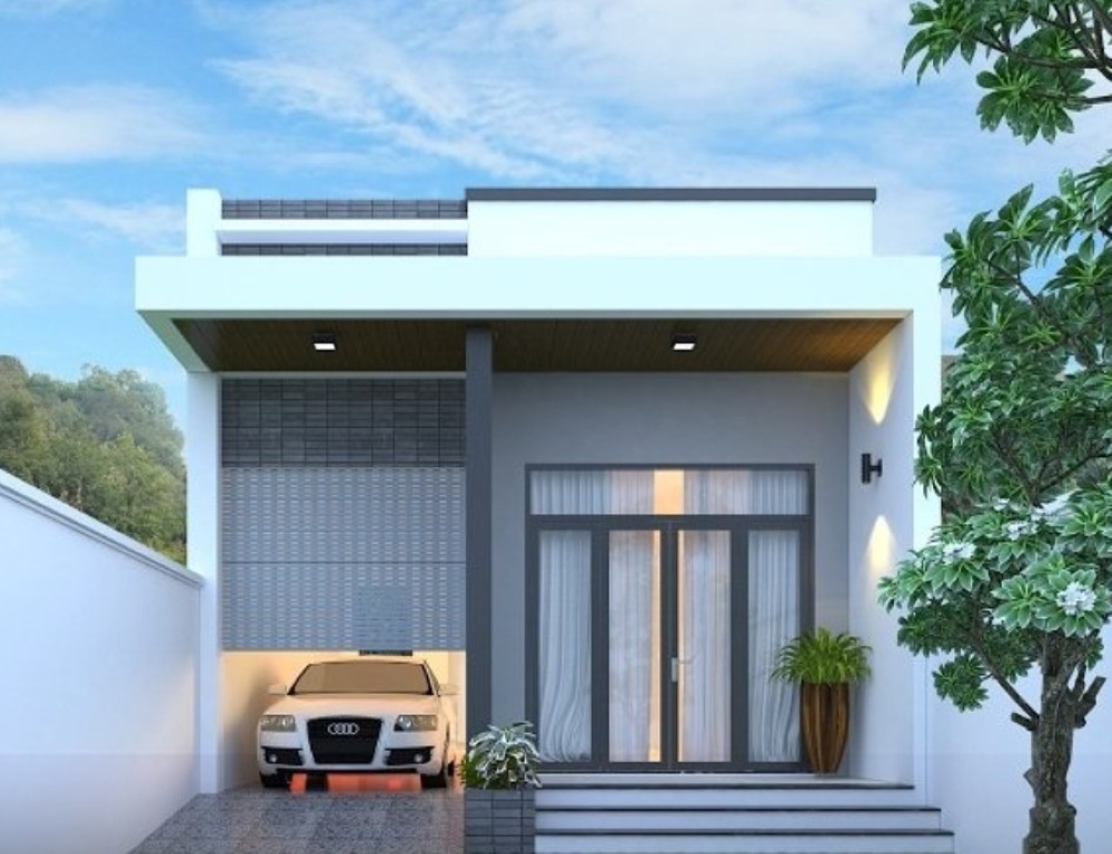 Nhà cấp 4 gác lửng diện tích nhỏ với 2 phòng ngủ