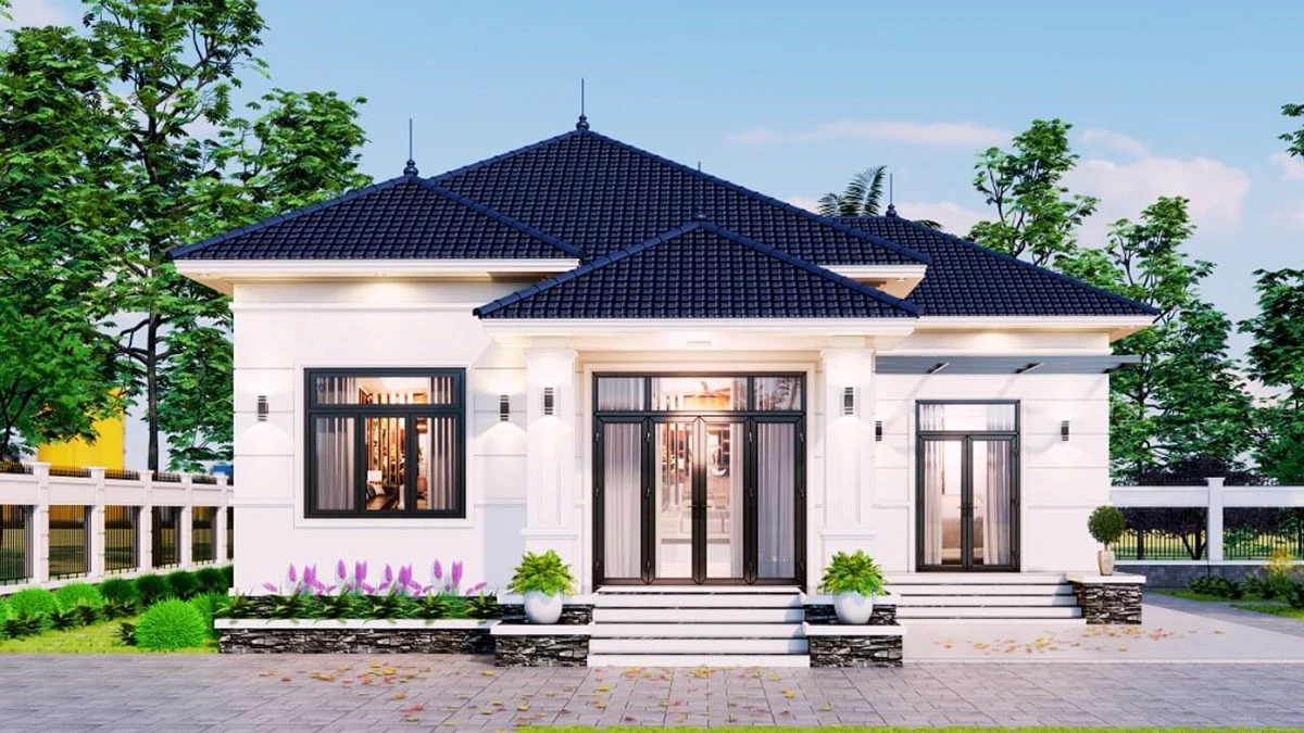 Nhà cấp 4 mái Nhật với 2 phòng ngủ tiện nghi