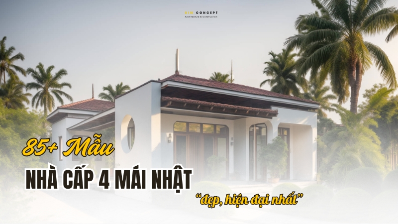 Nhà cấp 4 mái Nhật đẹp, hiện đại nhất