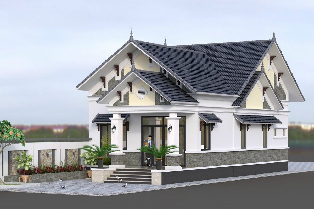 Mẫu nhà cấp 4 mái Thái 3 phòng ngủ 100m2