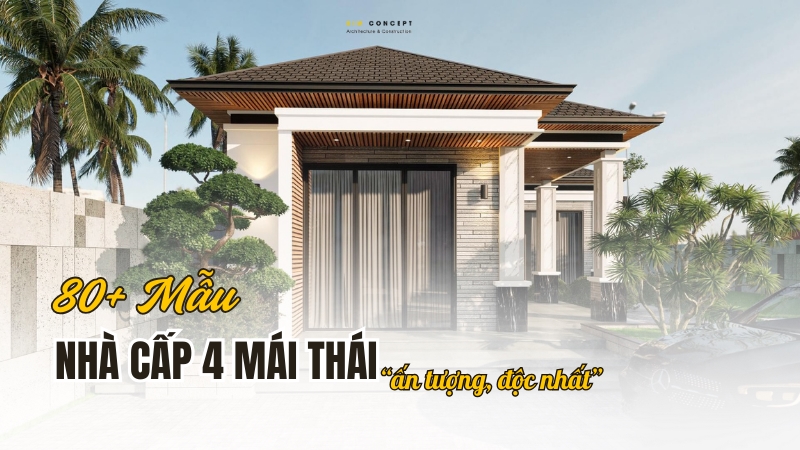 Thiết kế nhà cấp 4 mái Thái đẹp