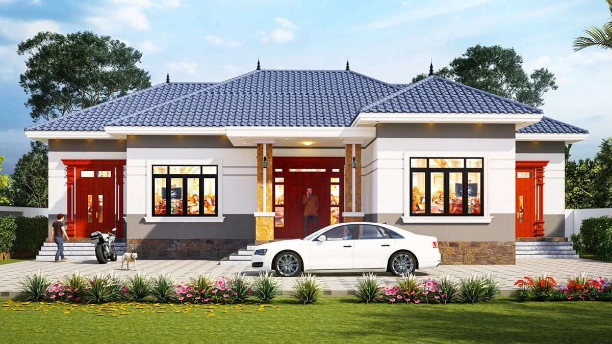 Nhà mái Nhật 150m2 với 3 phòng ngủ nổi bật