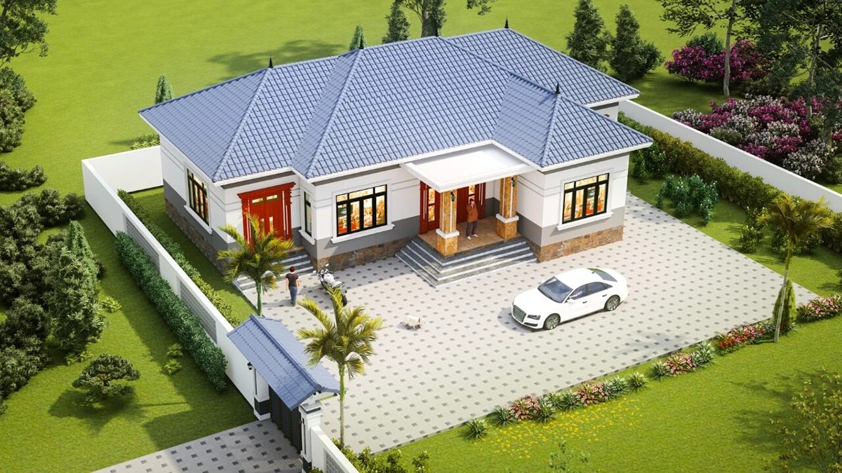 Nhà mái Nhật 150m2 thiết kế tinh tế, đẹp mắt