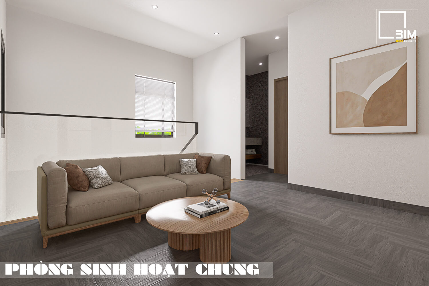 Nội thất phòng sinh hoạt chung hiện đại và ấm cúng