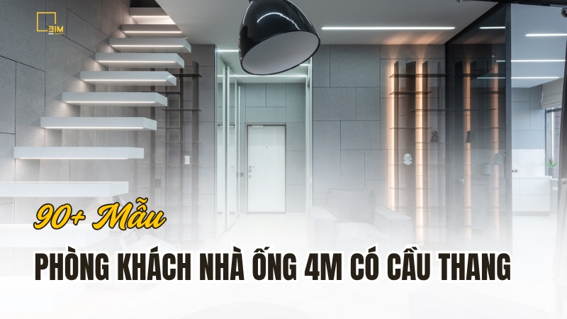 Thiết kế nội thất phòng khách nhà ống 4m có cầu thang