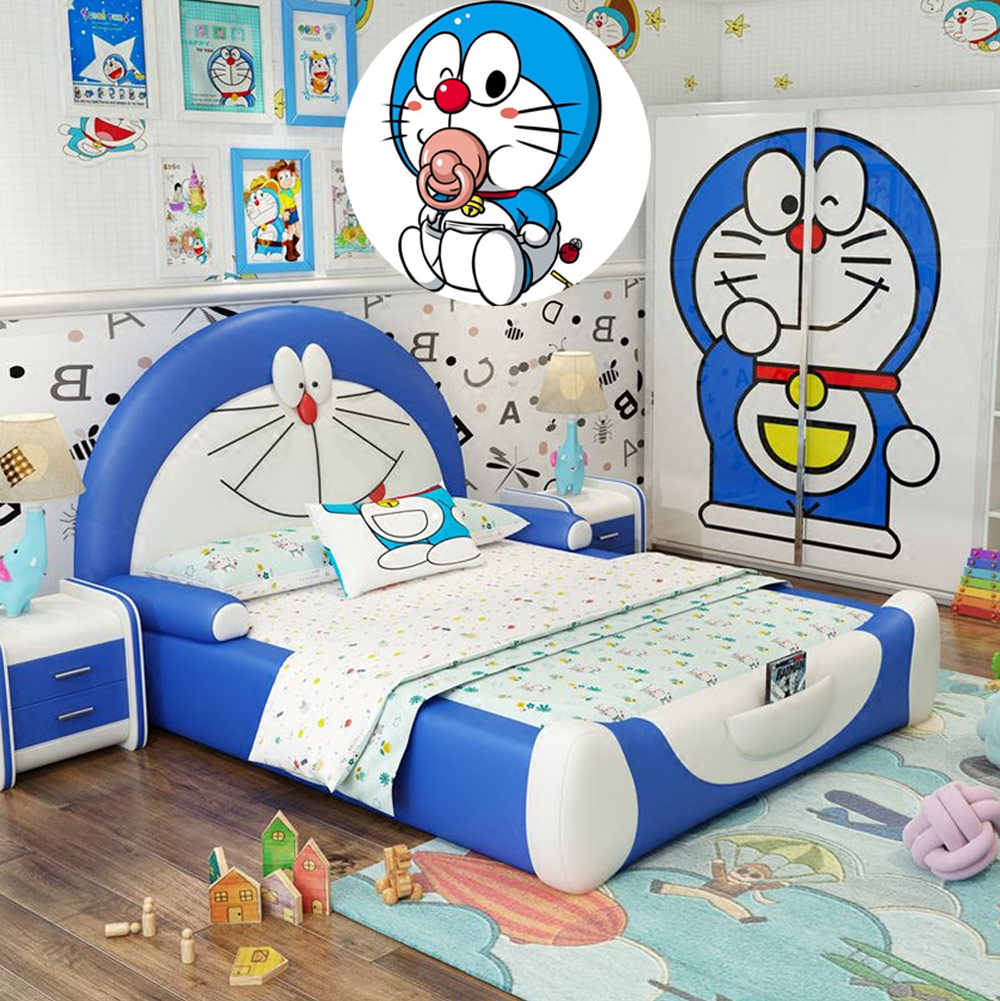 Thiết kế phòng Doremon xanh dương năng động cho bé trai