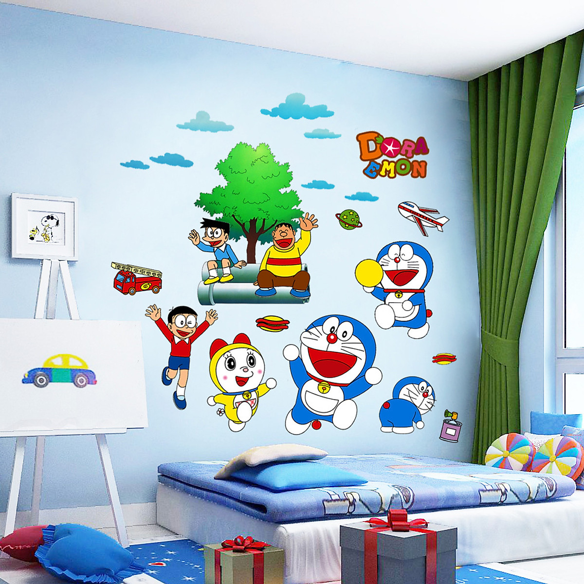 Trang trí phòng Doremon bằng giấy dán tường nổi bật